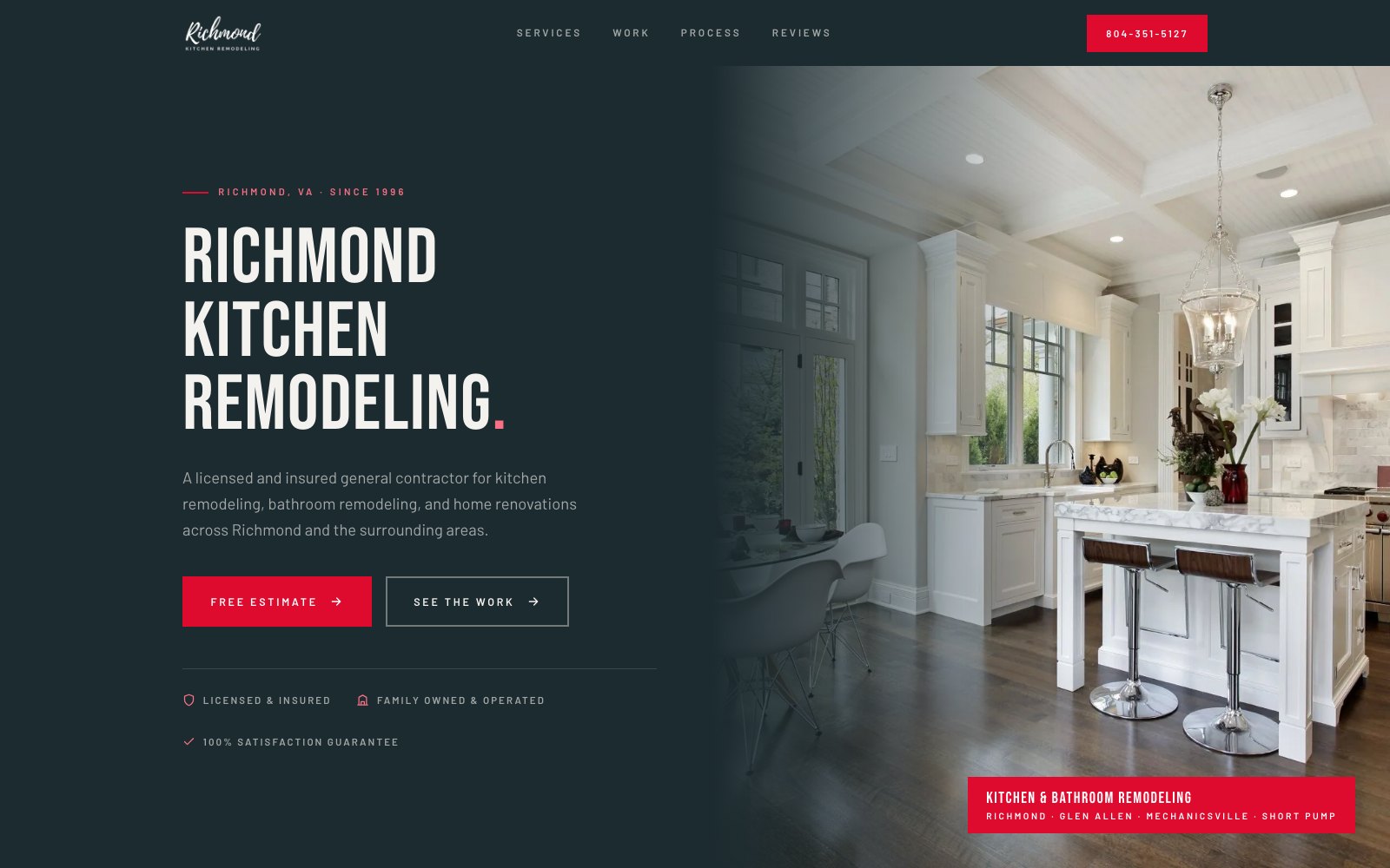 The new Richmond Kitchen Remodeling homepage concept