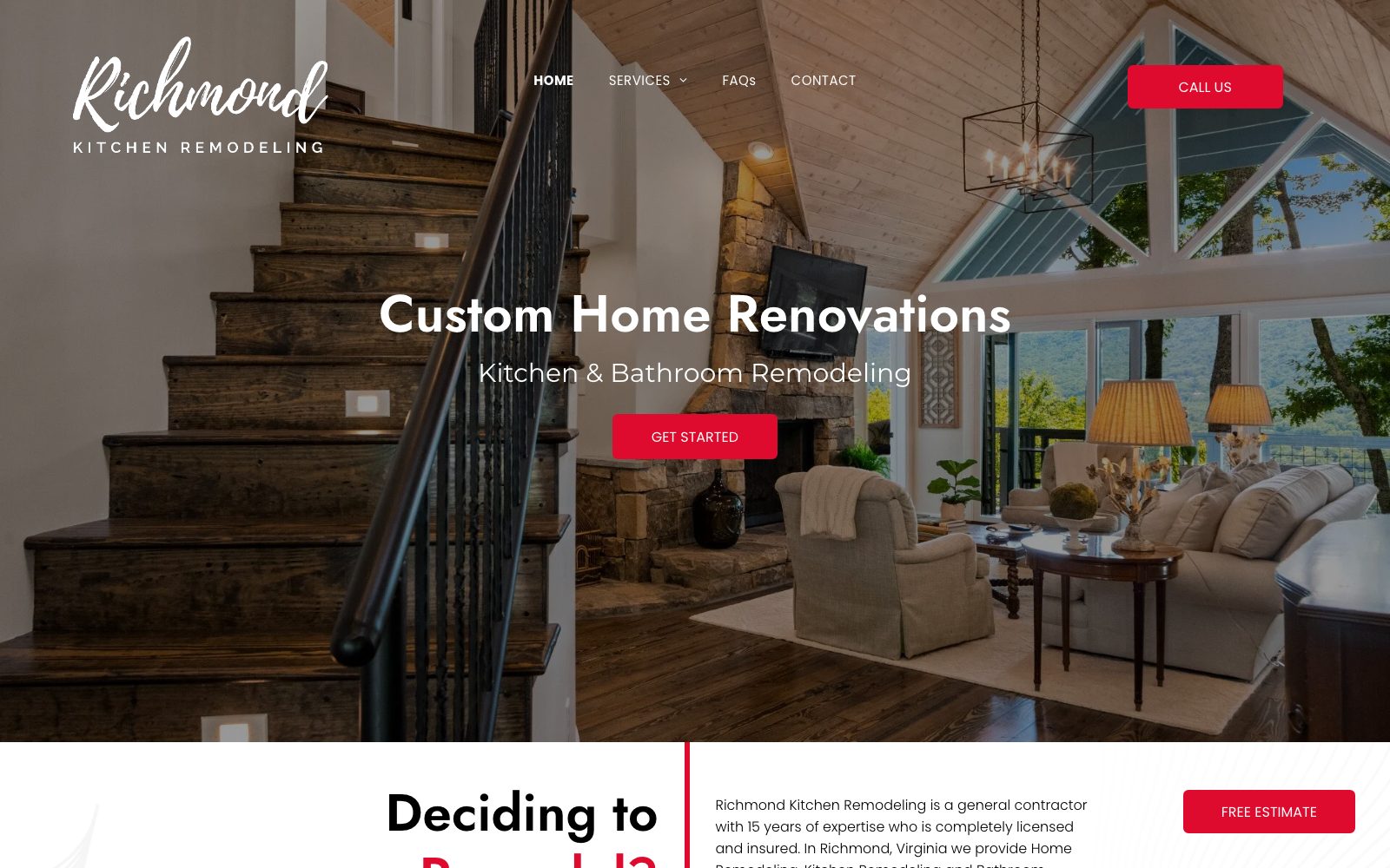 The current richmondkitchenremodeling.com homepage